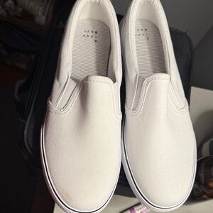a new day Women's White Slip-On Sneakers